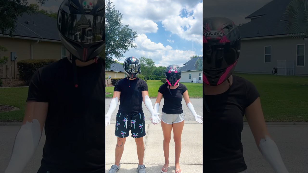 Bikers Trying This Trend 😂 #bikercouple #bikergirl #bikelife #motorcycle #biker #backpack #trend