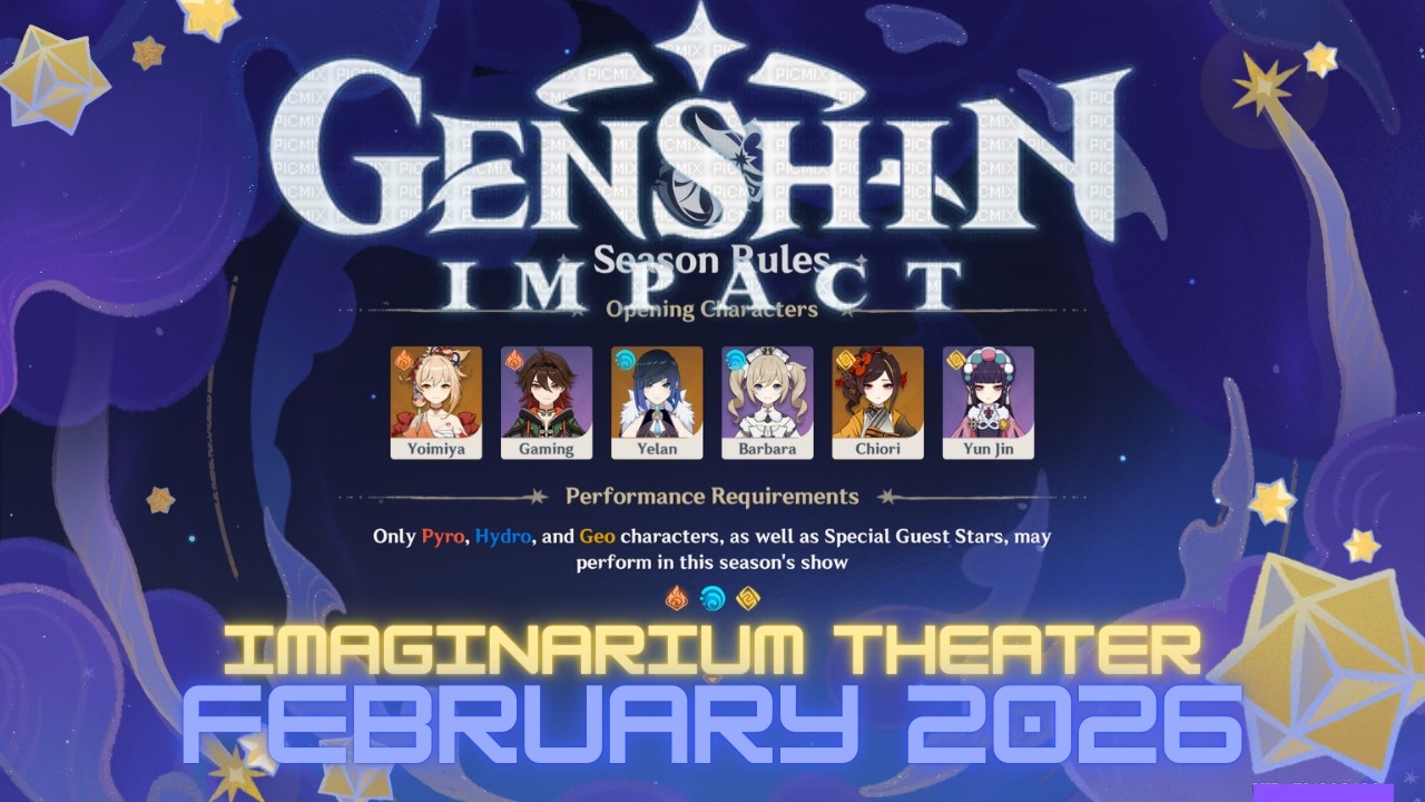 Genshin Impact - Театр Имаджинариум [февраль 2026] - Лунный режим - Прохождение со всеми звёздами