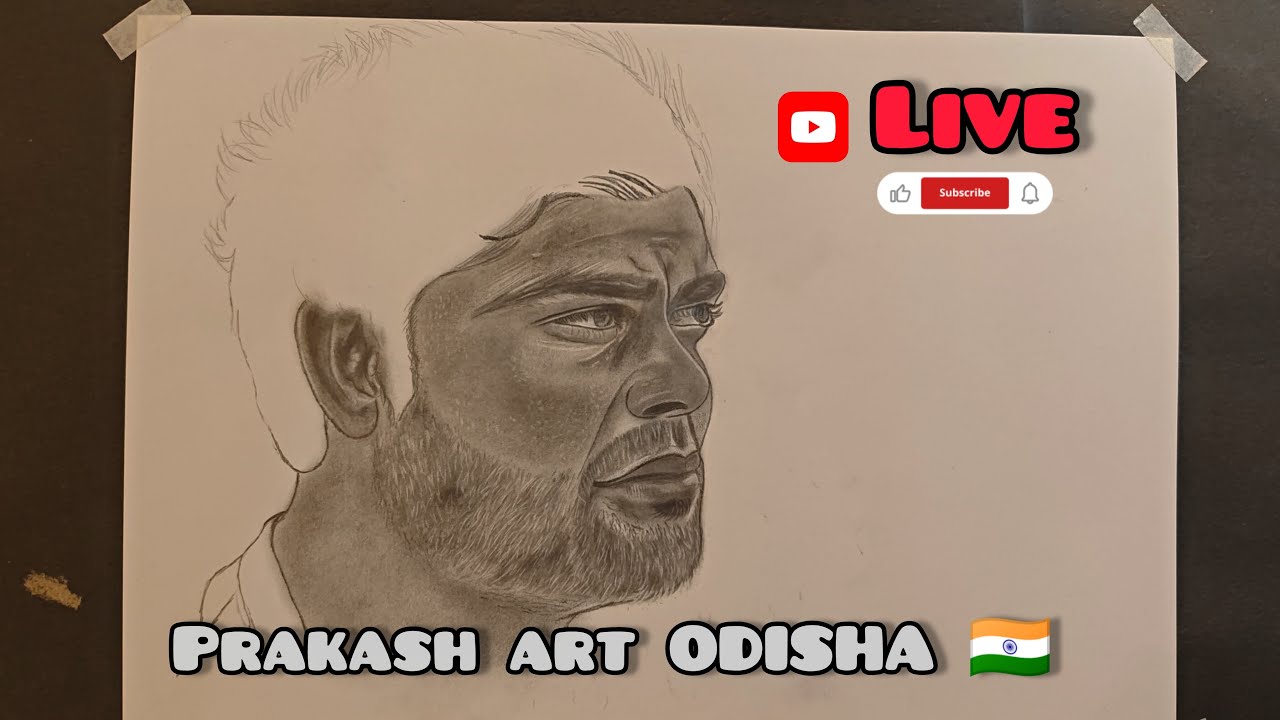 PRAKASH ART ODISHA🇮🇳 is live! Virat bhai drawing in progress ❤️✍️