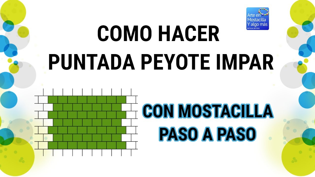 TÉCNICA PEYOTE IMPAR MOSTACILLAS/COMO HACER PUNTADA PEYOTE IMPAR CON MOSTACILLAS/SEED BEADS.