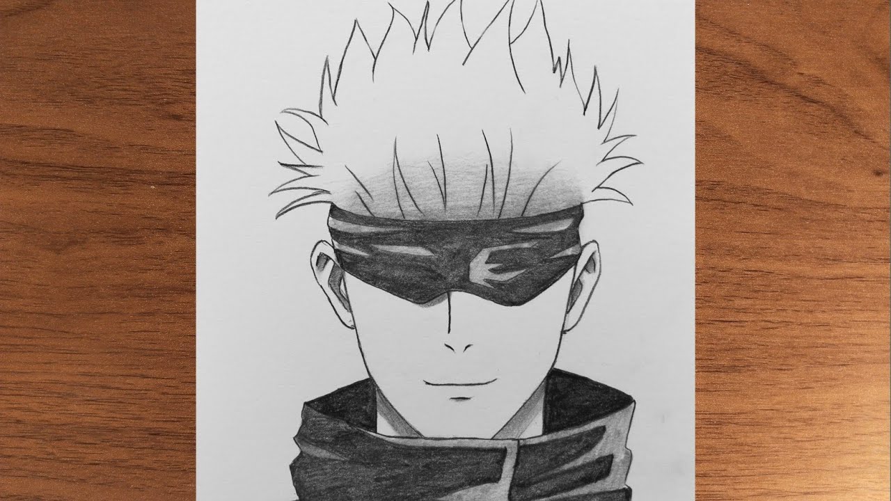Easy Anime Drawing || How to Draw Gojo Satoru Step by Step || Anime Drawing for Beginners