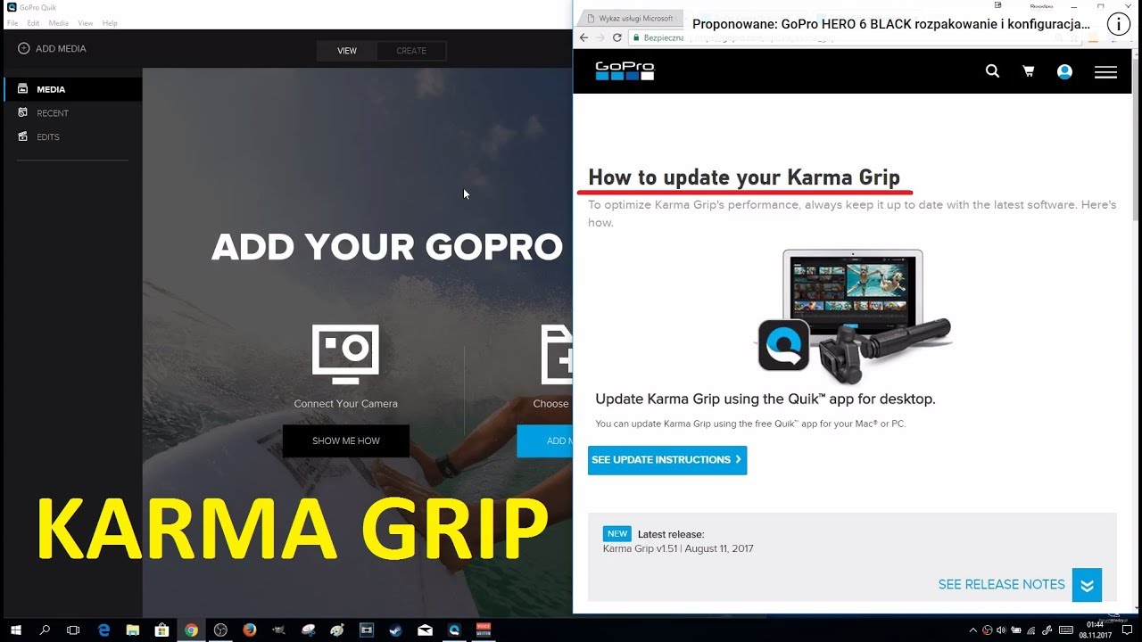 Jak zaktualizować Karma Grip GoPro programem Quick for Desktop w Windows 10 | ForumWiedzy