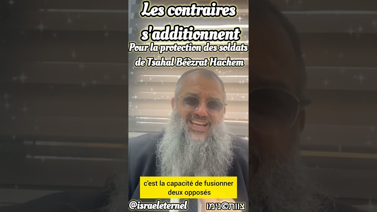 Les contraires s'additionnent - הניגודים מצטרפים pour la protection des soldats de Tsahal B&eacute;&egrave;zrat הי