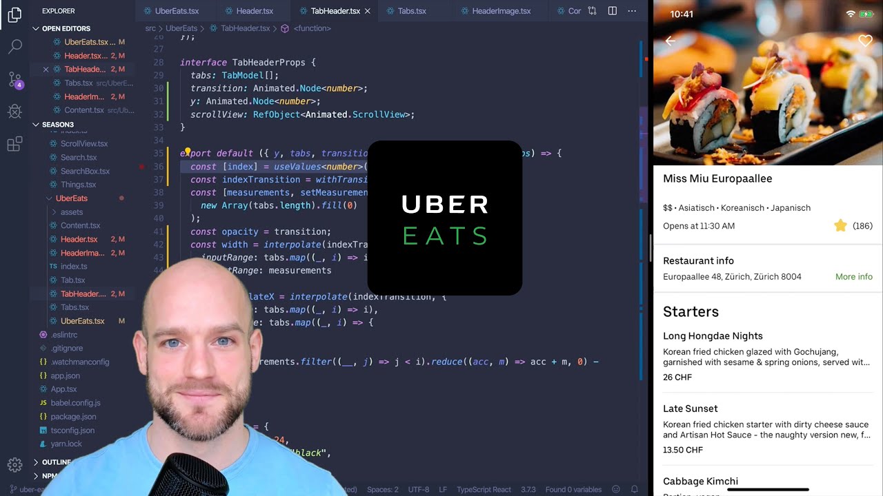 Uber Eats Sticky Header — «Можно ли это сделать в React Native?»
