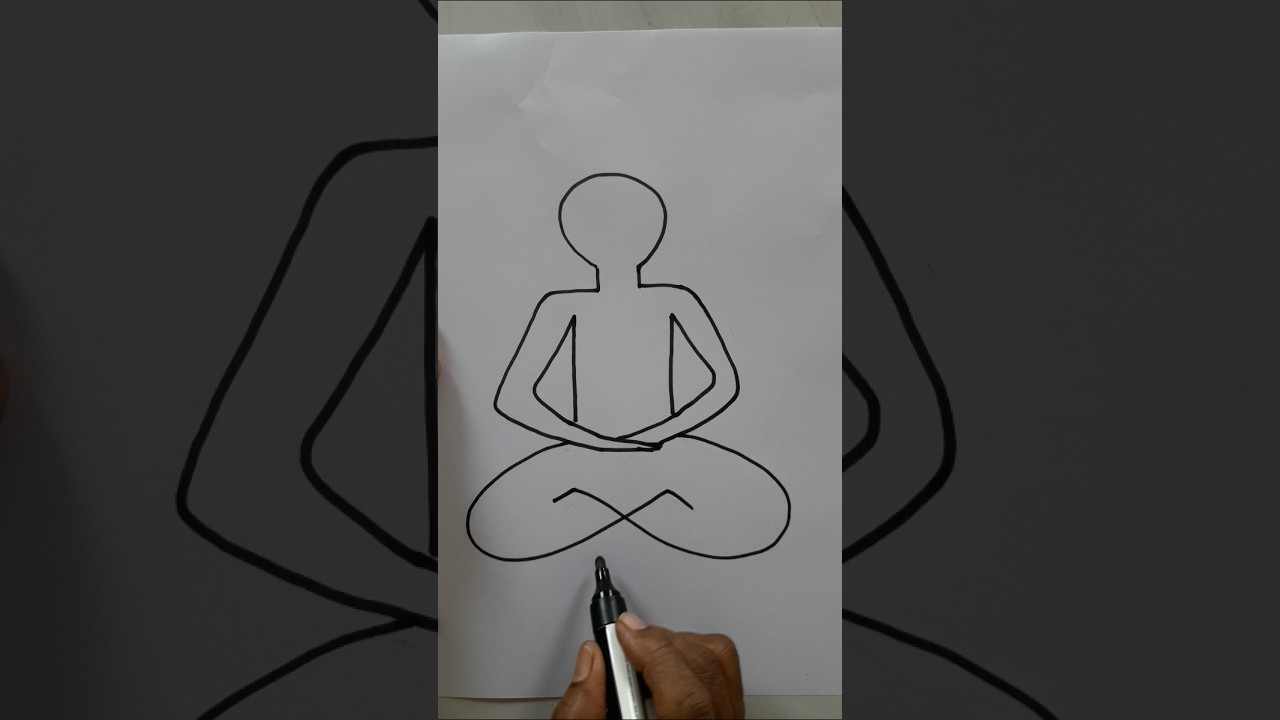 happy yoga drawing... very easy.. try this...