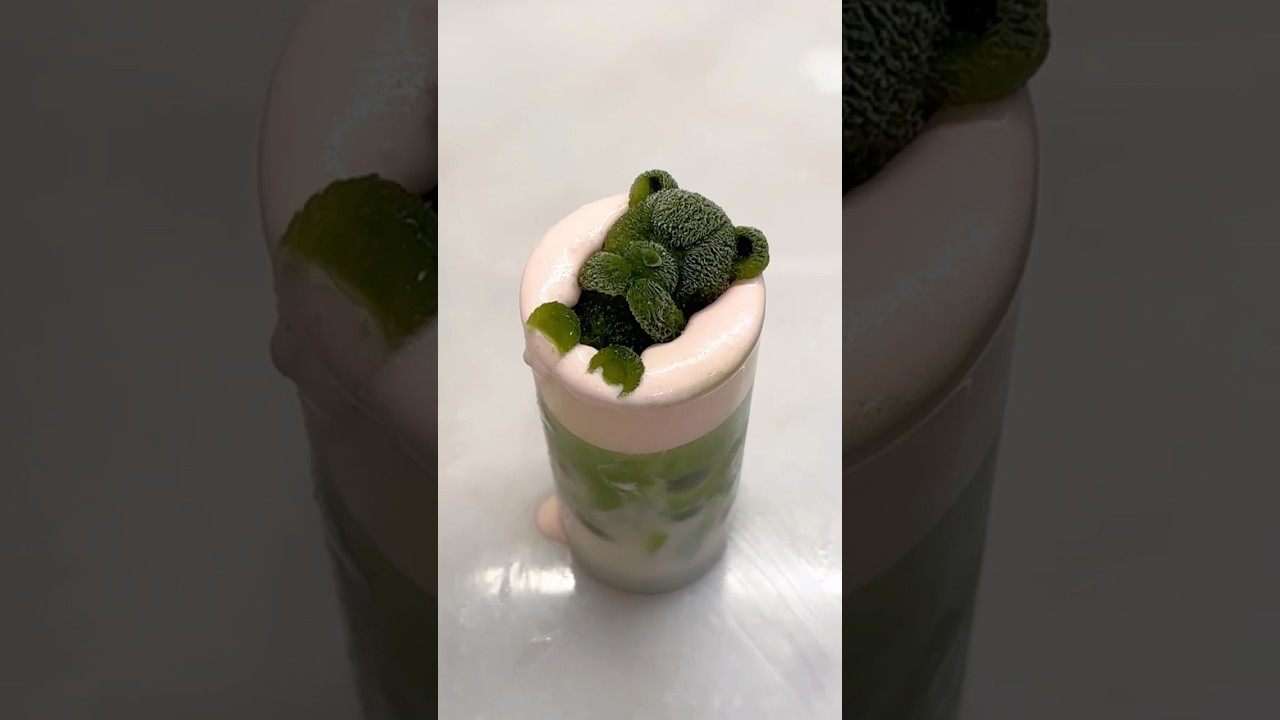 Strawberry matcha latte #latte #matcha #strawberry #kitchen #shorts #drink #caffeine #matchaice #ice
