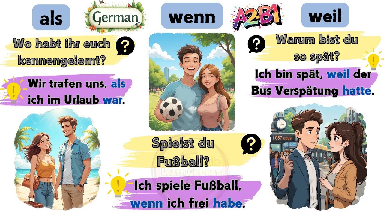 Master German 'Weil, Wenn, Als' in One Video! 🇩🇪🧠 Perfect for A2-B1 Learners