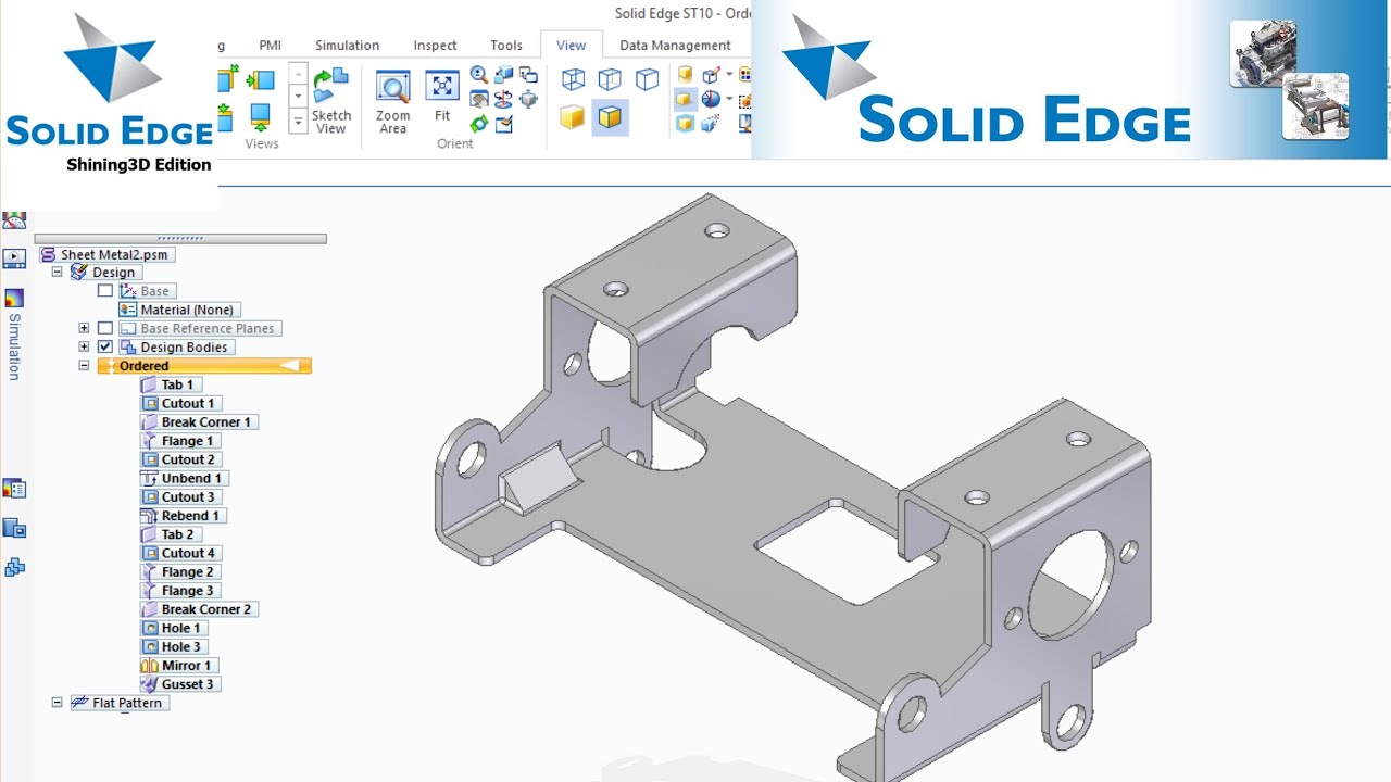 Solid edge tutorial - Advanced Sheet metal tutorial I Solid edge Gusset I Solid edge Unbend / Rebend