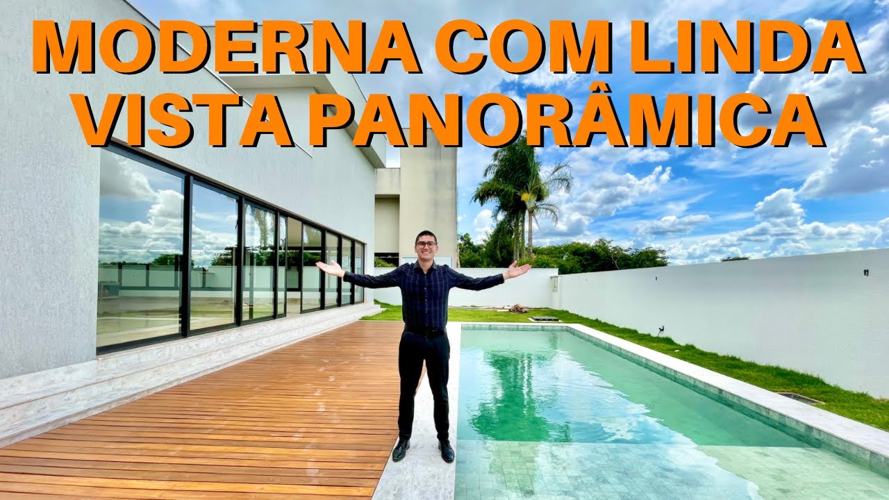 CASA MODERNA E ESPETACULAR À VENDA NO ALPHAVILLE FLAMBOYANT - GOIÂNIA | COM LINDA VISTA PANORÂMICA