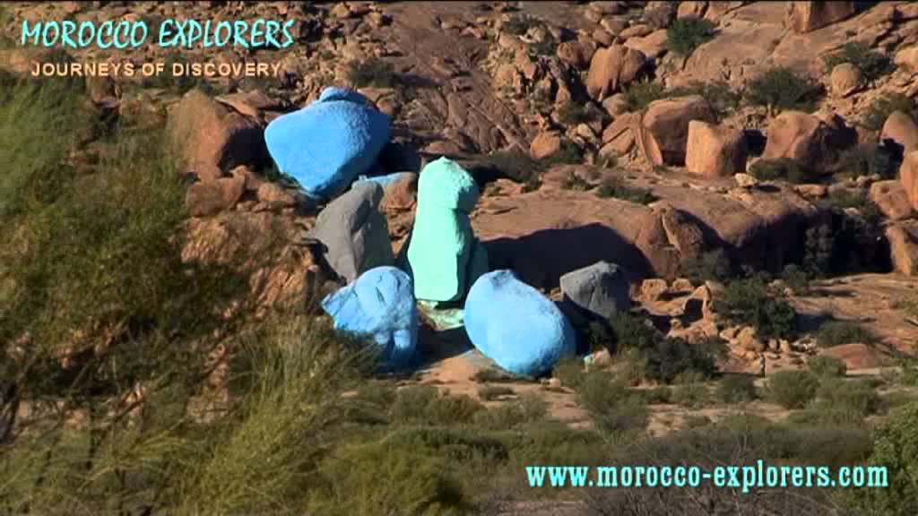 The Blue Rocks near Tafraoute in the Middle Atlas Mountains of Morocco