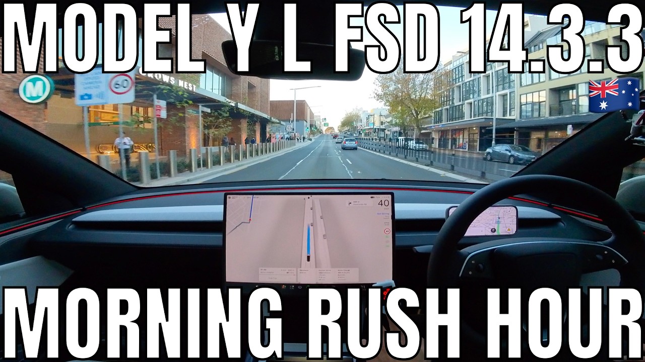 Tesla Model Y L FSD Supervised 14.3.3 | Режим спешки в утренний час пик
