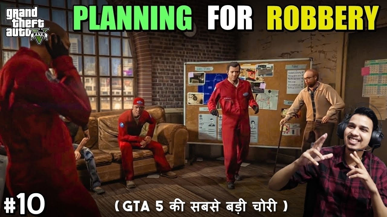 GTA 5 Gameplay in Hindi || Mission-10 || Planning for Robbery in Jewel Store || One Take Gamer