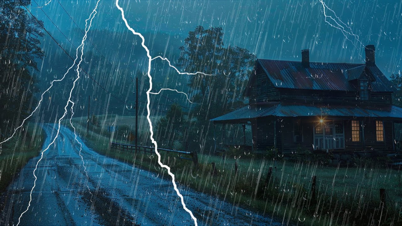 Despídete del Insomnio con Lluvia Fuerte y Truenos – Sonidos para Dormir Toda la Noche