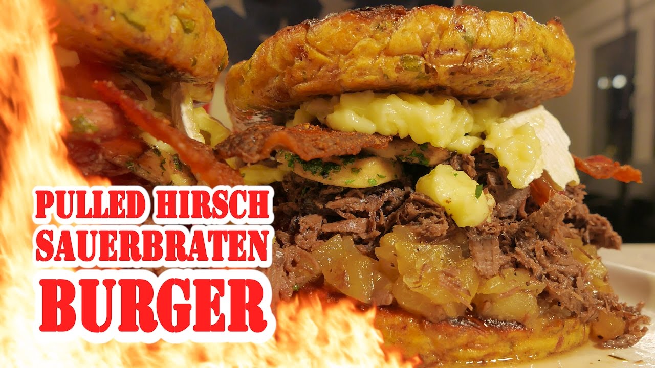 Pulled Hirsch Sauerbraten Burger - Die Grillshow 219