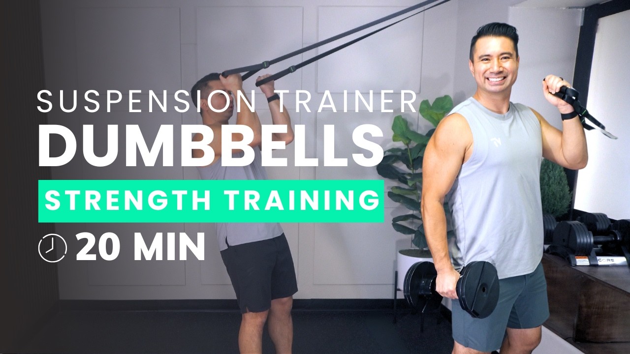 SMALL SPACE FULL BODY STRENGTH WORKOUT: SUSPENSION TRAINER & DUMBBELLS