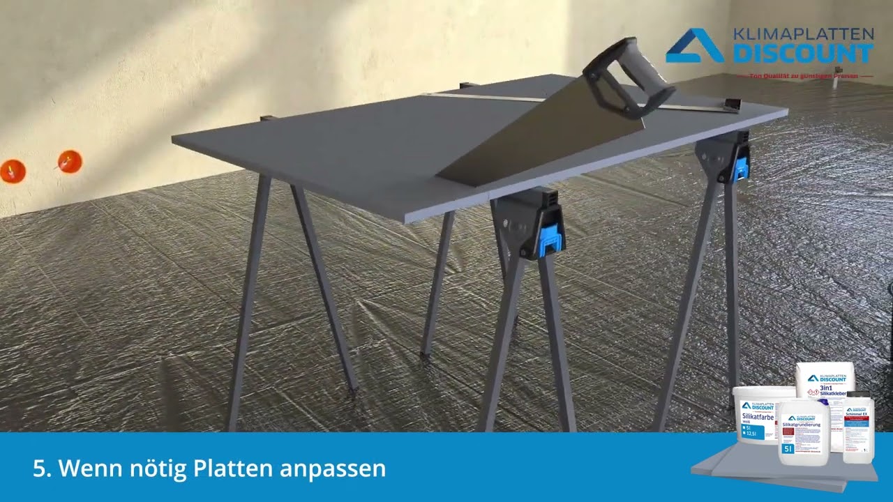 Klimaplatten (Kalziumsilkatplatten) verarbeiten.