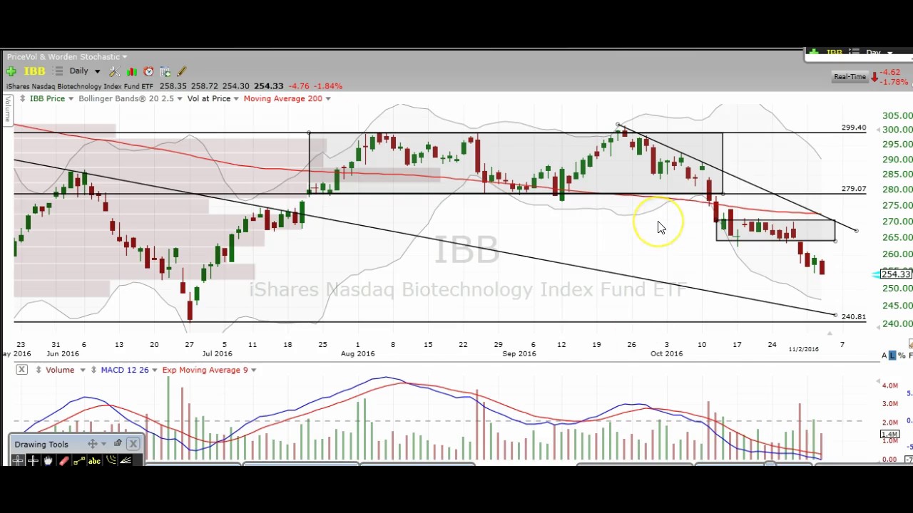 Biotech Chart Technical Analysis $IBB $NBI $XBI $UBIO $LABU $LABD $BIB $FBT $GILD $BIIB $CELG $AMGN