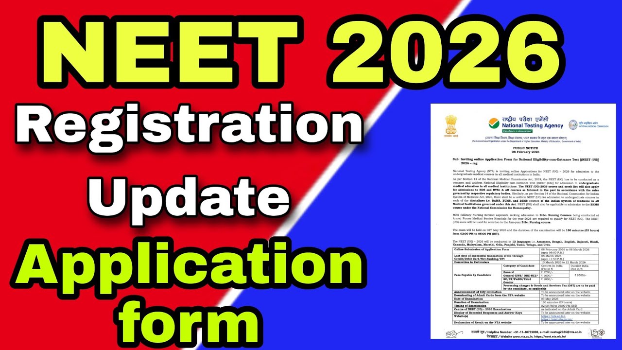 📝 NEET 2026 Registration Open! | Online Step by Step | #registration
