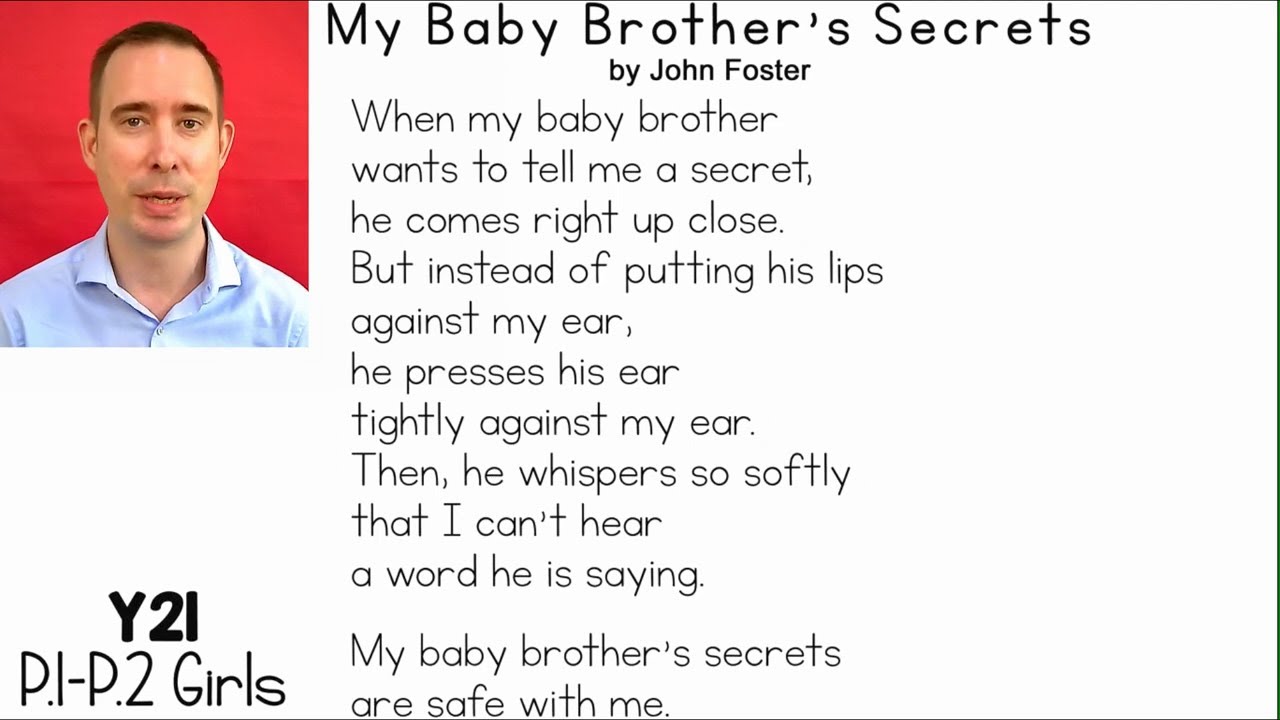 My Baby Brother's Secrets by John Foster - P.1&P.2 Girls