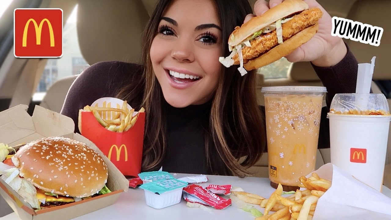 McDonald's Mukbang!! Quarter pounder deluxe, McChicken, NEW McFlurry! | Steph Pappas