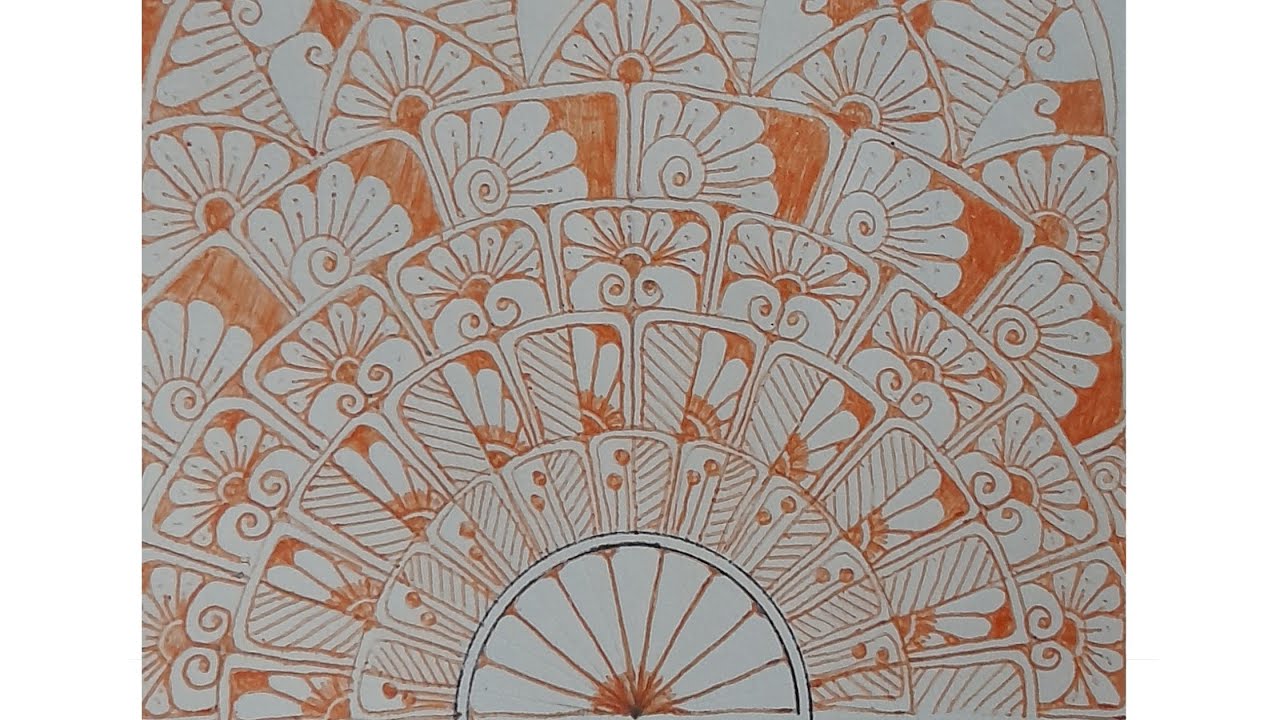 Relaxing Orange Mandala Art | Symmetry & Creativity