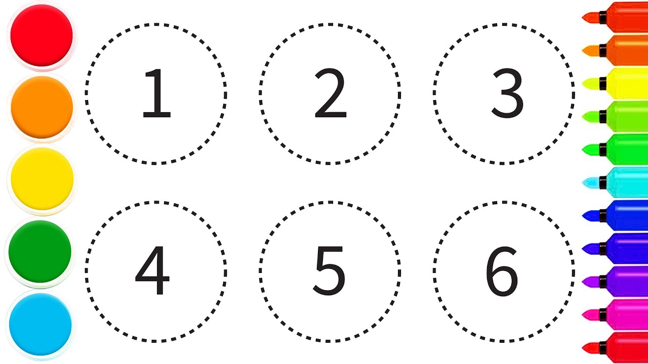 How to draw a simple 2D circle shape and numbers | step by step