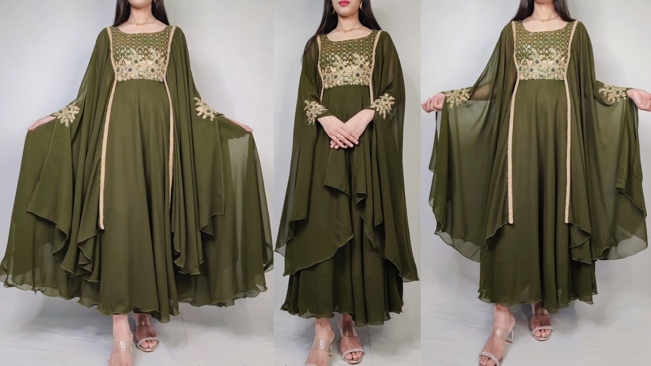 Readymade style dress cutting and stitching/shrug style umbrella frock/kaftan style kurti/diy frock