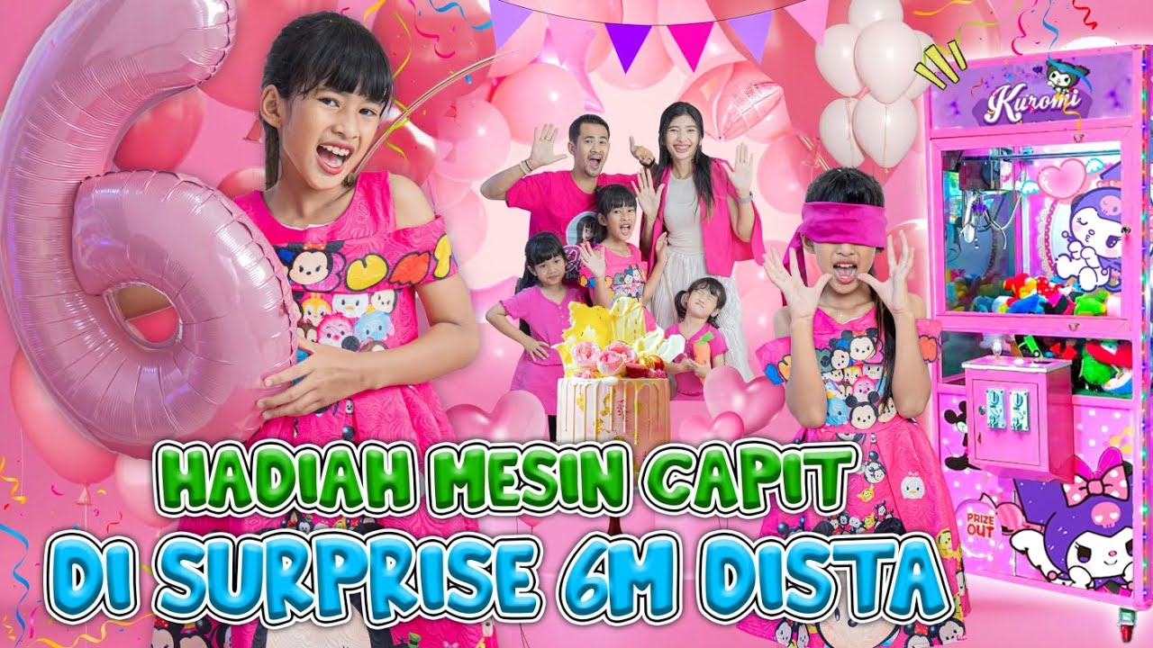 SURPRISE MESIN CAPIT SANRIO DI PERAYAAN 6 JUTA SUBSCRIBER DISTA🥰!! DISTA SENENG BANGET🤩 #trending