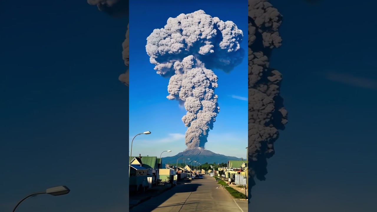 Calbuco Volcano Eruption in Chile 4K &ndash; Lava, City Sounds & Atmospheric Music 🌋🎶🌌