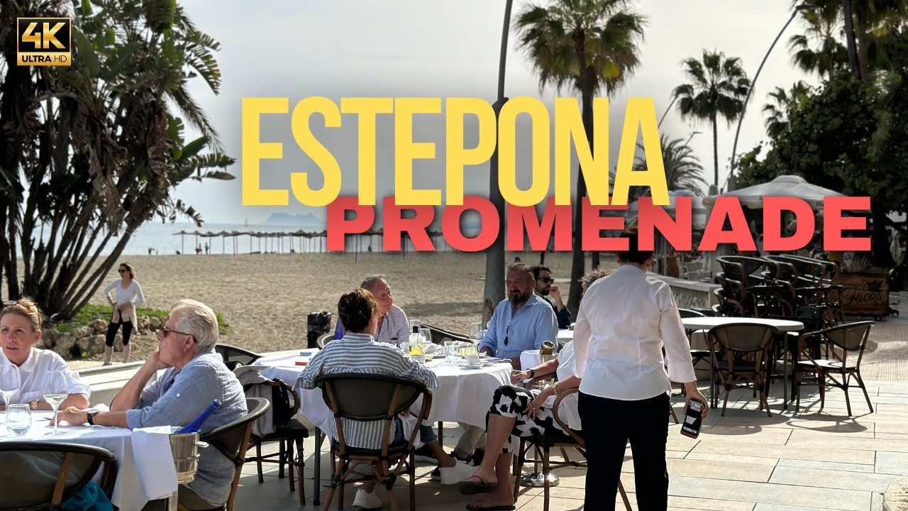 Sunny☀ Estepona, Promenade Walking Tour| Malaga| Costa del Sol| Spain