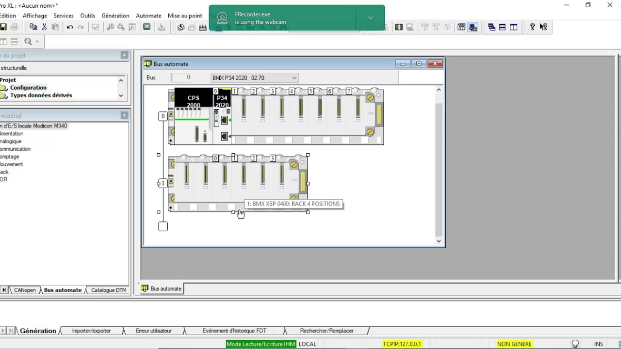 projet 2 configuration de l'automate schneider