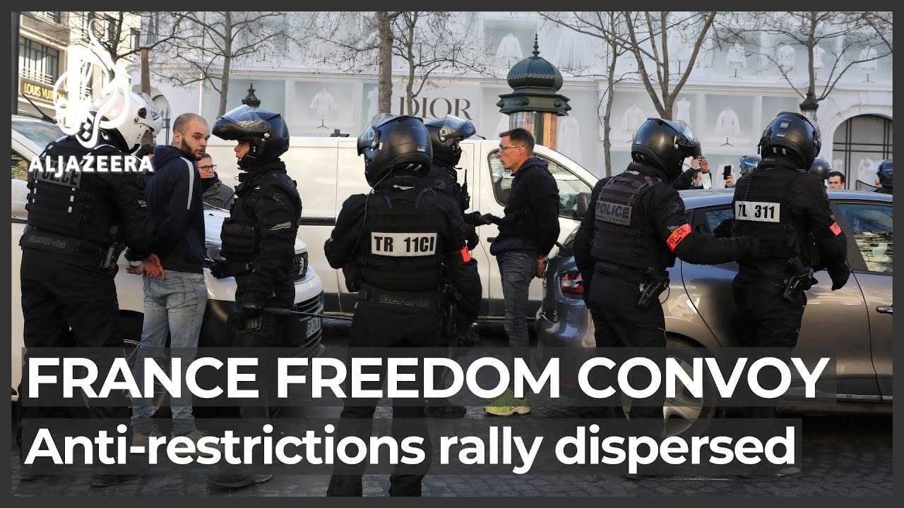 France: Police fire tear gas to stop advance of &lsquo;Freedom Convoy&rsquo;