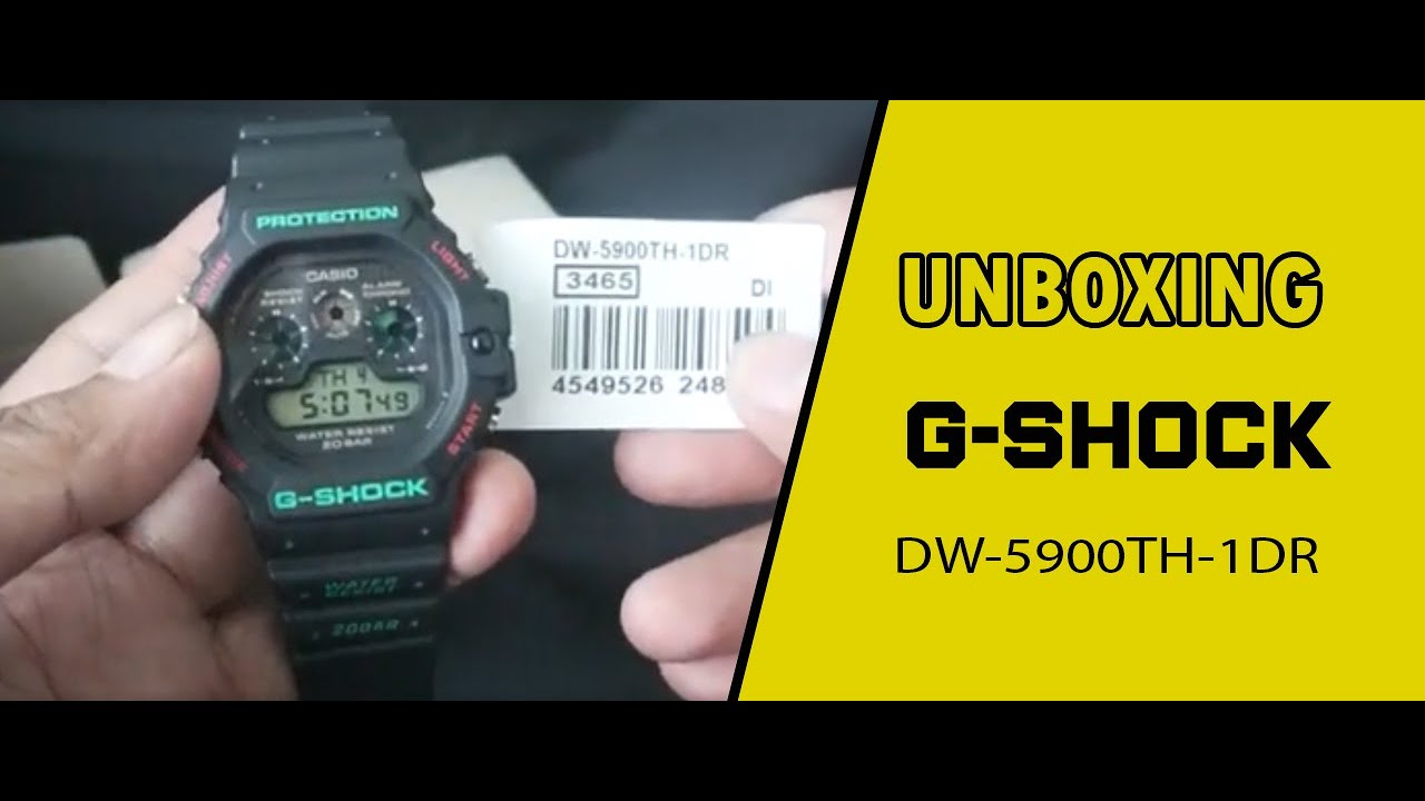 JAM TANGAN CASIO G-SHOCK DW 5900TH 1DR / DW-5900TH-1DR UNBOXING - GROSIRJAMTANGAN.COM