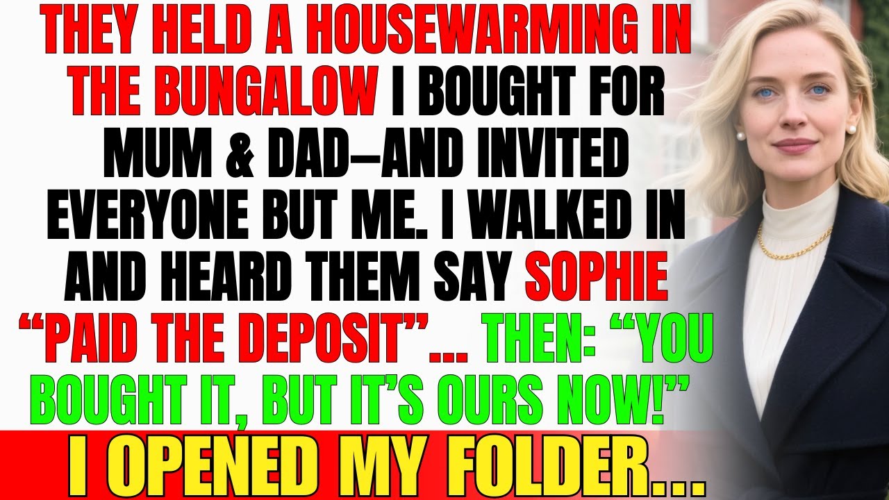 Parents Snubbed Me From The Housewarming, Even Though I Bought The Bungalow For Them...