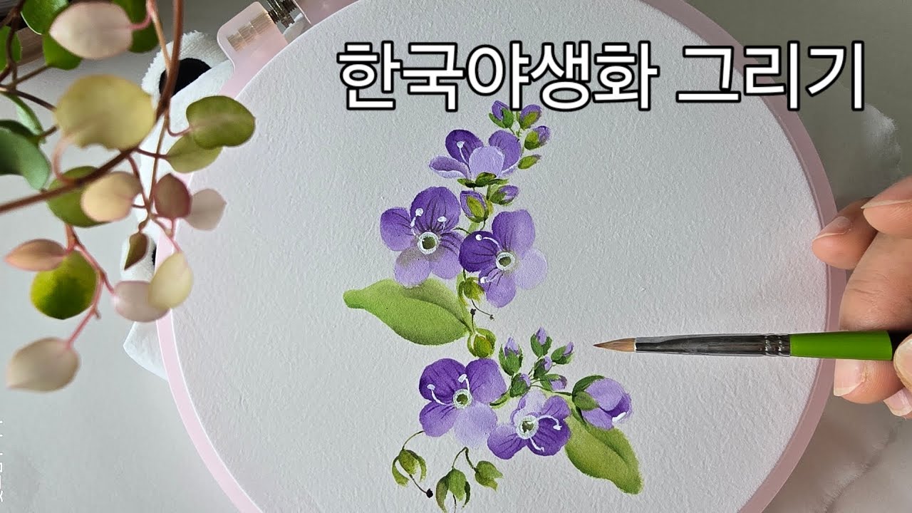 꽃그림 🎨 그리기 /무료도안/ 야생화그리기/ 큰물칭개나물/painting/art