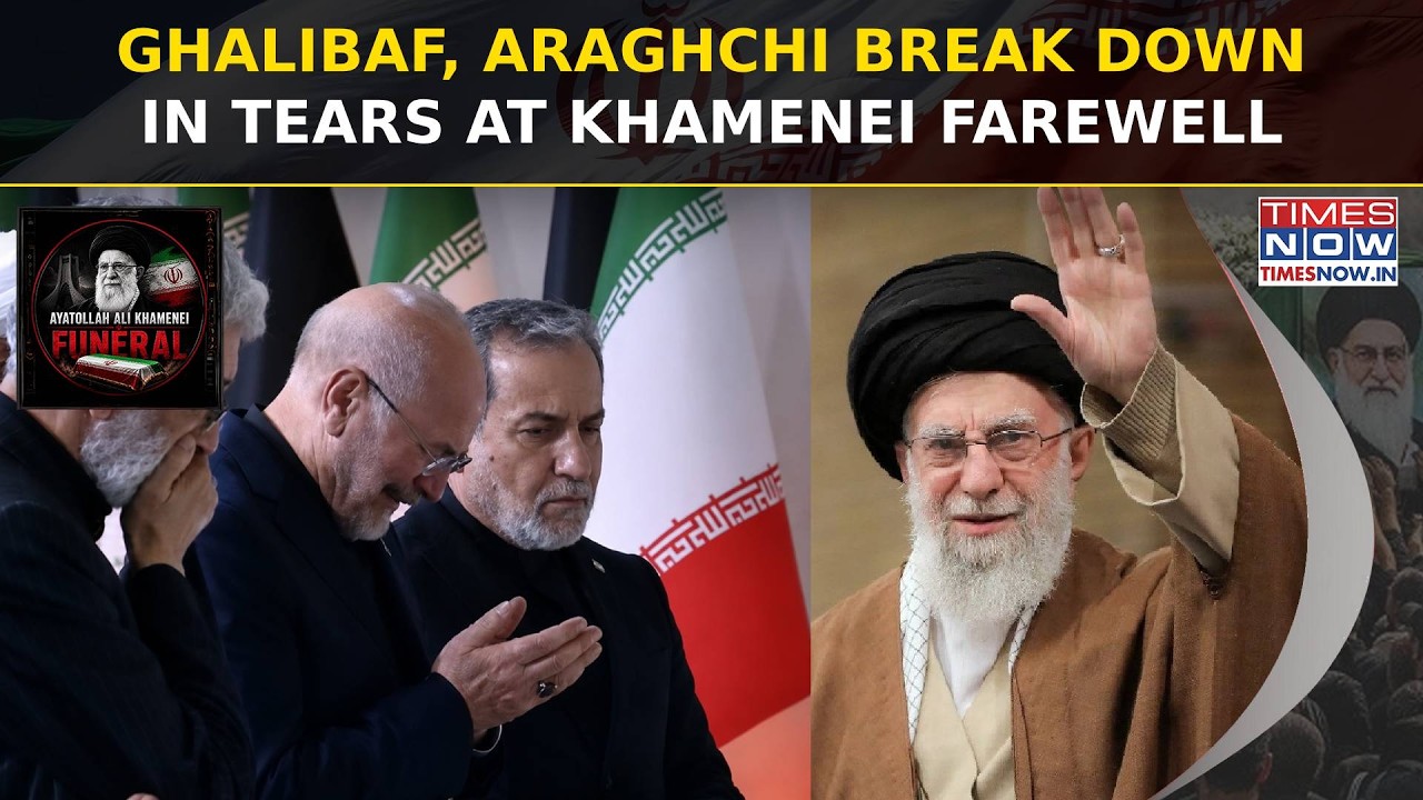 Ali Khamenei Funeral: Ghalibaf, Araghchi Break Down In Tears At Slain Iran Supreme Leader's Farewell