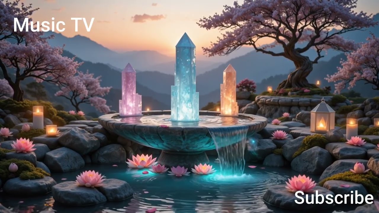 Relaxing music piano and slow waterfall with Bard natural sounds sleeping music 🎶🎹