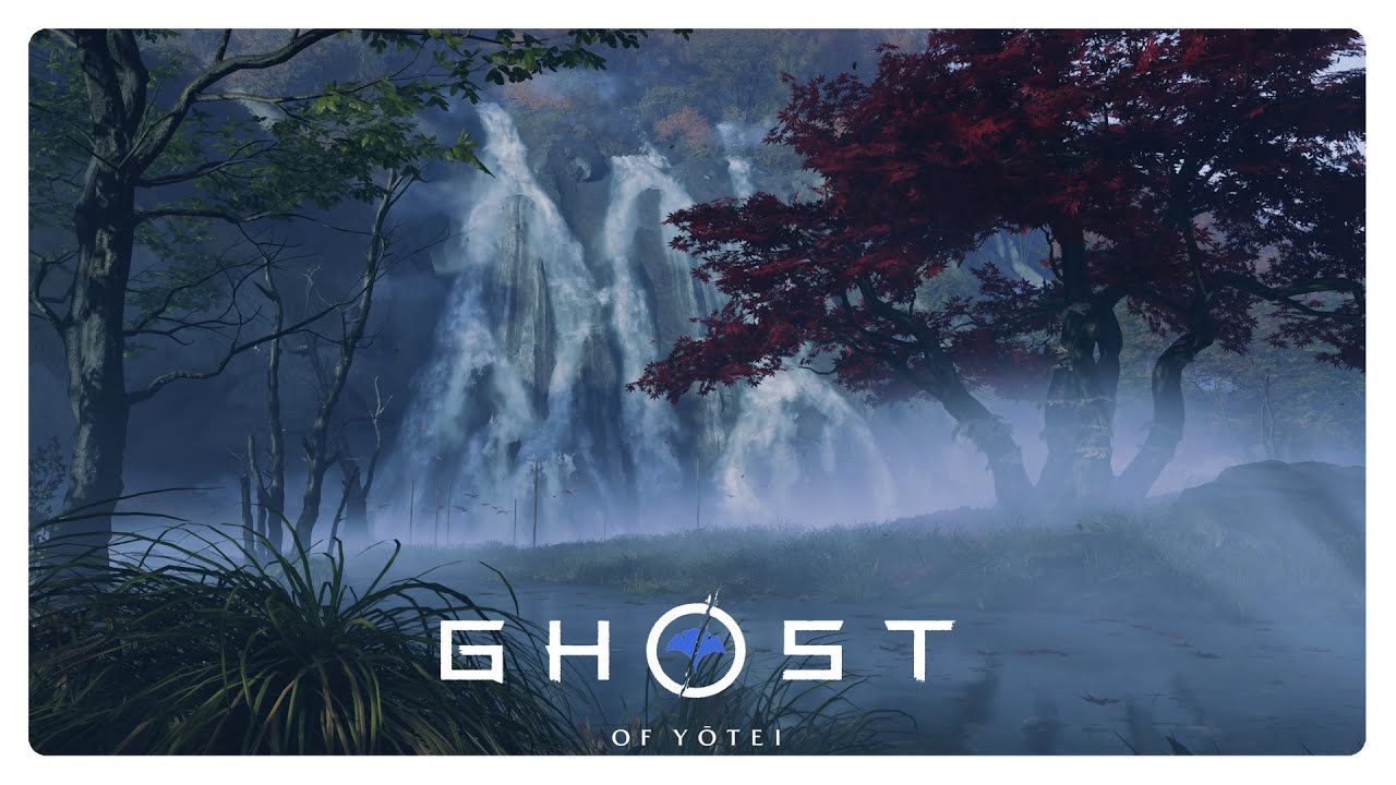 Swampland Waterfall Ambience - Ghost of Yōtei | Running Water, Frogs, Leaves Rustling, Calming