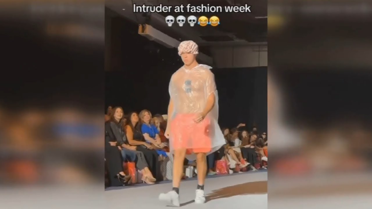 &lsquo;The latest in fashion&rsquo;: Prankster in bin bag tackled on NY Fashion Week runway