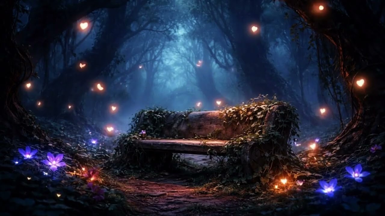 Romantic stroll: Abandoned Bench: Dark Fantasy/classical fusion instrumental and crickets