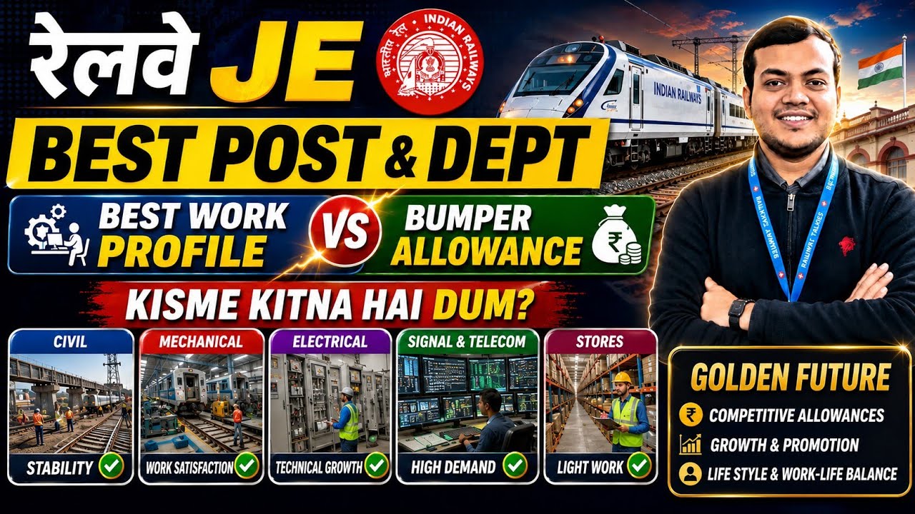 🏆 Railway JE Best Department Ranking | Salary, Work & Allowances #rrbje 