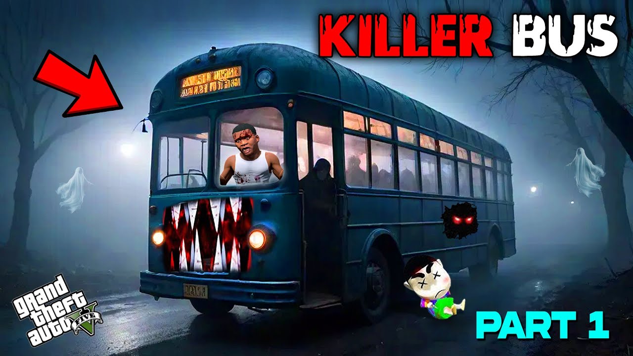 Franklin & Shinchan Found A Dangerous Cursed Killer Bus In GTA 5 | Part 1