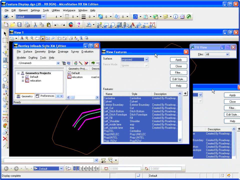 Displaying Features in Plan, Profile, and Cross Sections