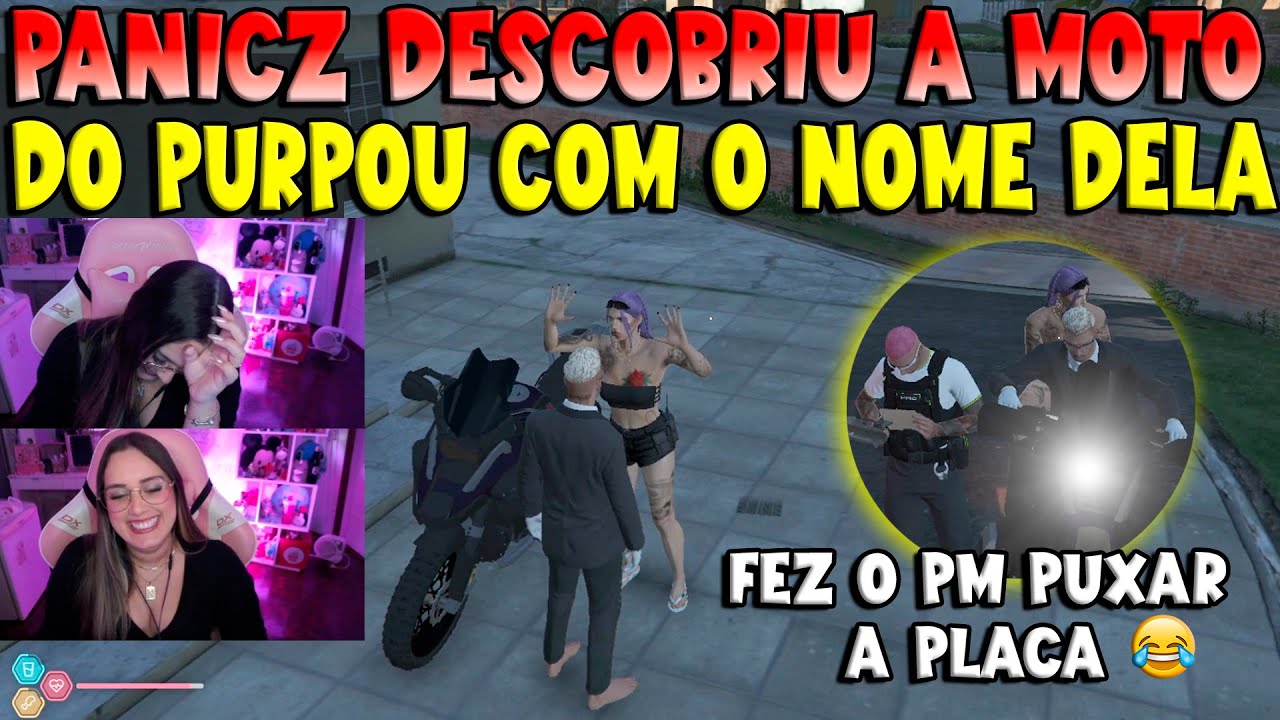 NARA NA BOQUET4 ? PANICZ DESCOBRIU A MOTO DO PURPOU COM O NOME DELA 😂 - KOGA GTA RP CLIPS