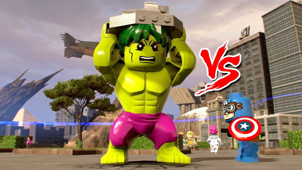 Халк против Капитана Америки — эпические командные действия в LEGO Marvel Superhero 2! 💥#lego