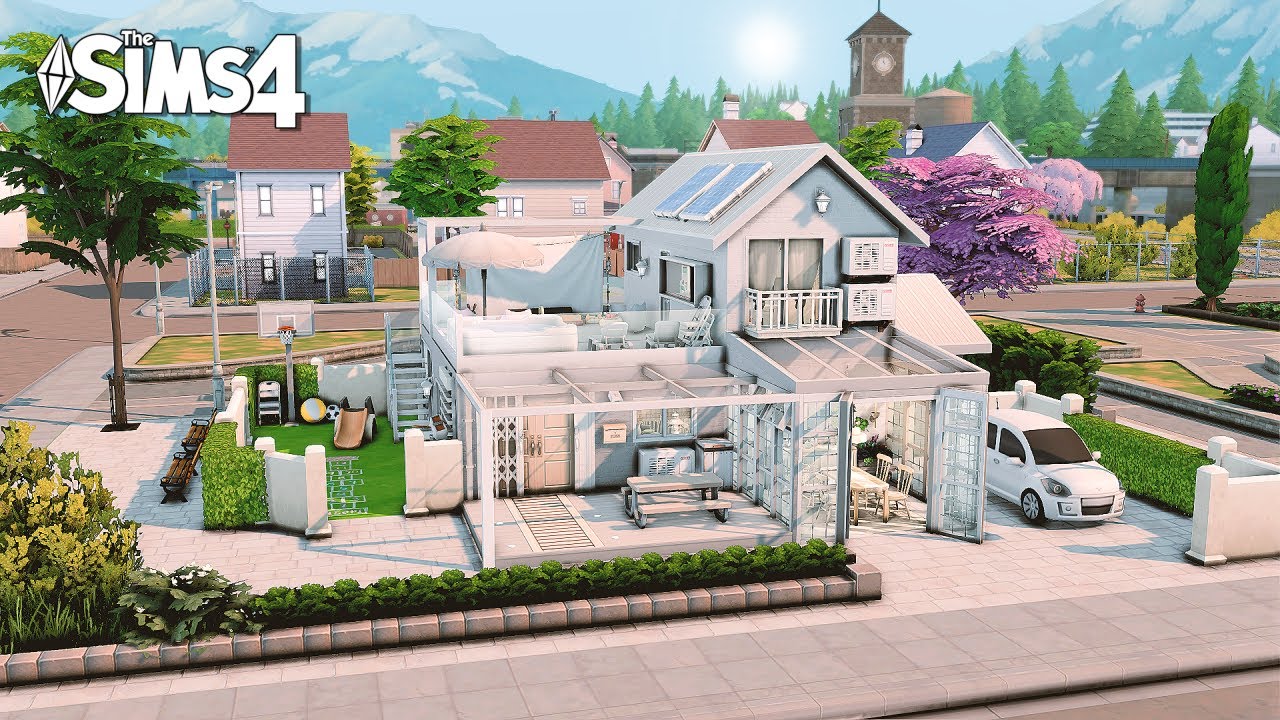 [심즈4]🤍3인가족의 화이트 패밀리 하우스ㅣSpeed BuildㅣNO CC