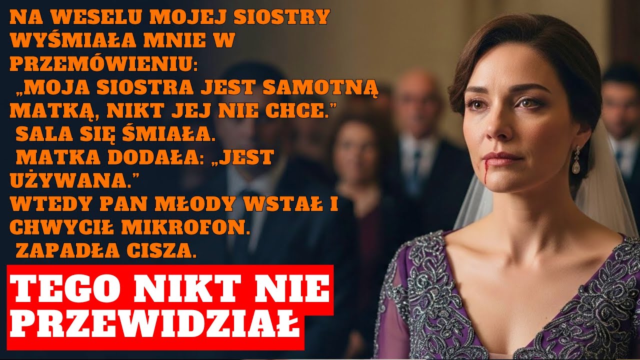 Na weselu siostry wyśmiano mnie publicznie   wtedy pan młody przywołał wszystkich do porządku