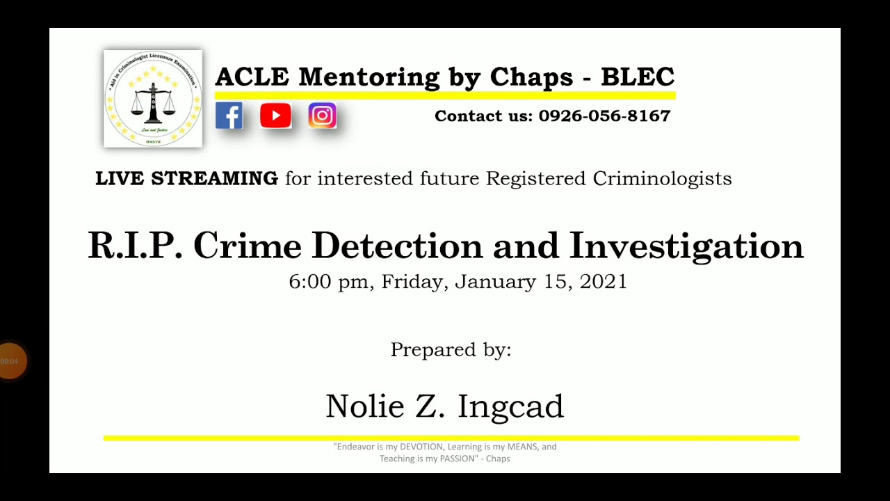 R.I.P. Crime Detection and Investigation