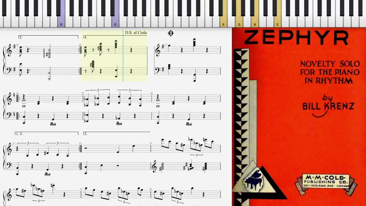 Zephyr by Bill Krenz (1935, Novelty piano solo)