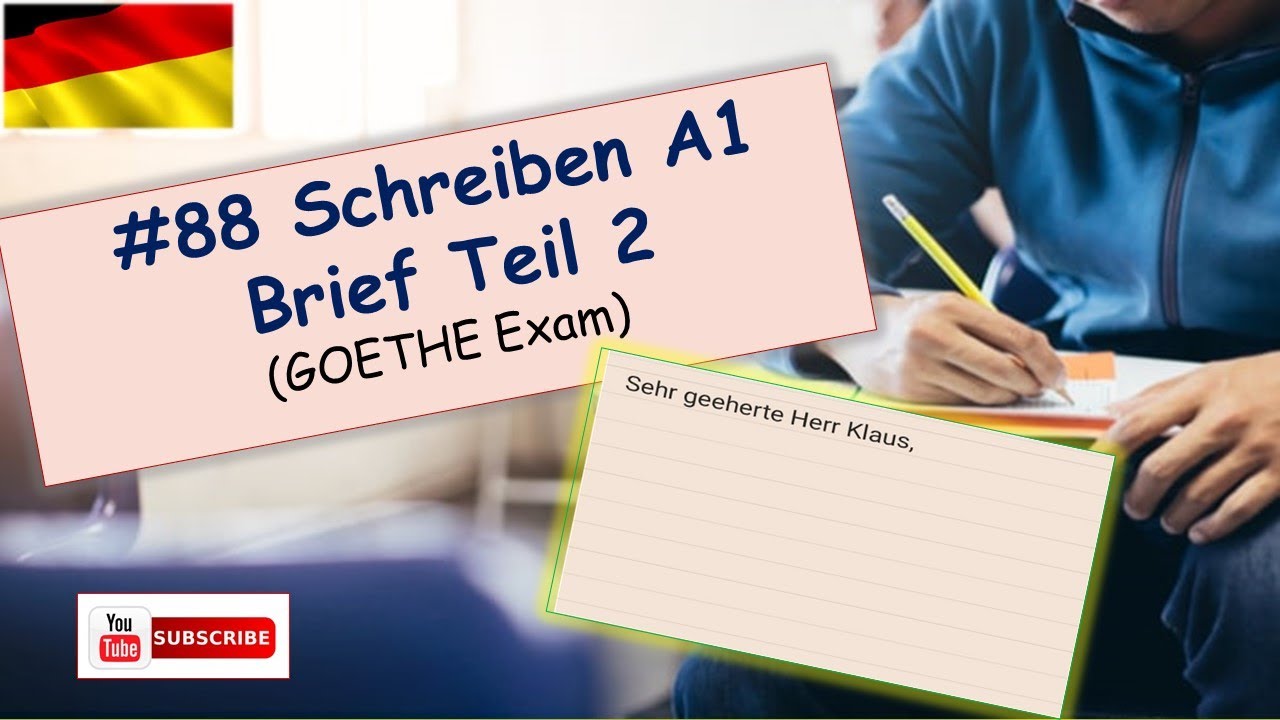 #88 Schreiben A1 || Practice Teil 2 ||Goethe Zertifikat A1 ||mit L&ouml;sungen